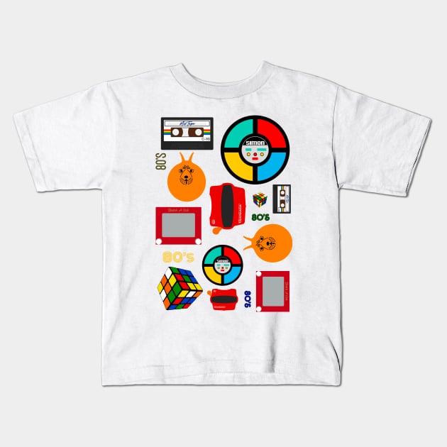 80s Toys Kids T-Shirt by Stupiditee